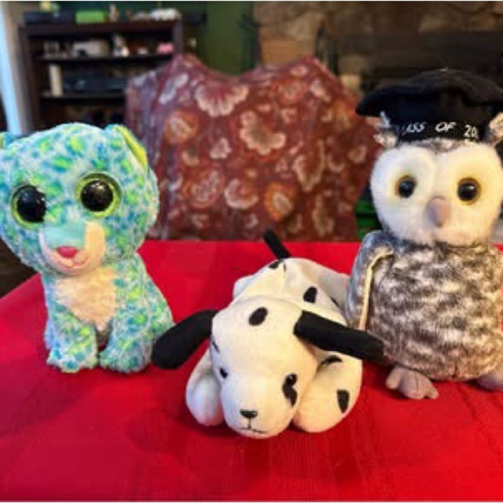 Ty Beanie Baby Stuffed Animals Toy Lot - Leona, Dotty, Smart